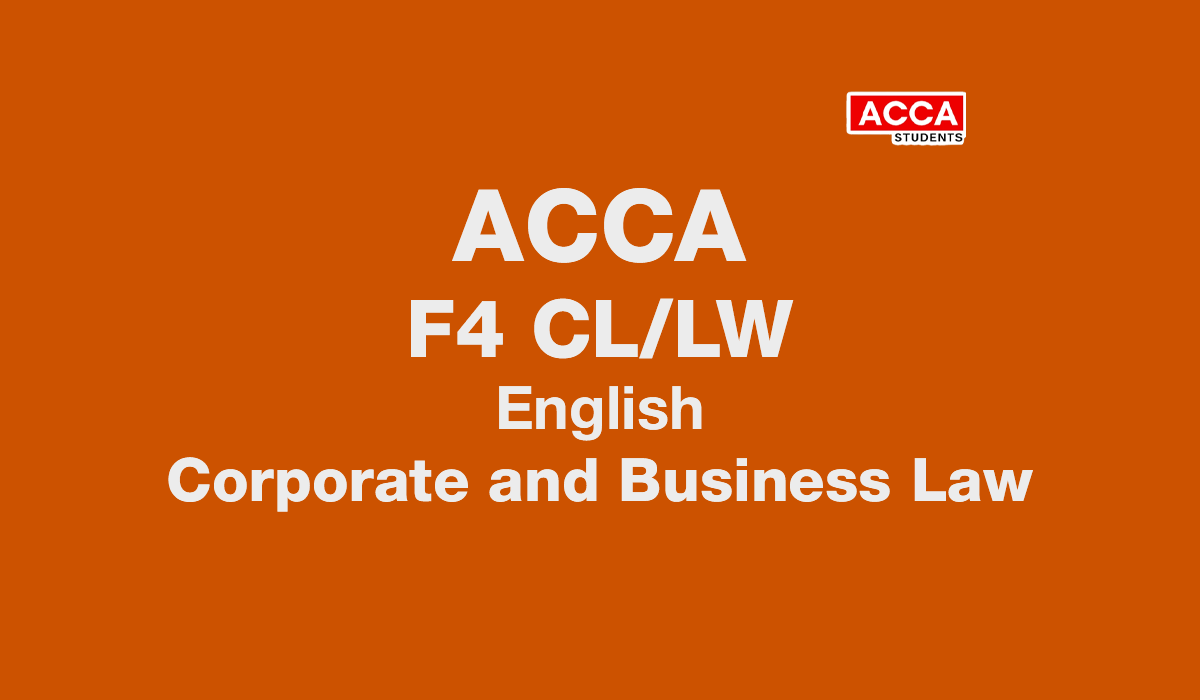Practice and Revision Kit F4 (CL/LW-English) Corporate and Business Law | Kplan